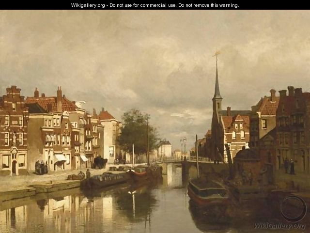 A Canal In Dordrecht - Johannes Christiaan Karel Klinkenberg