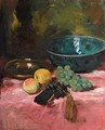 Still Life With Fruit And A Blue Bowl - George Leslie Hunter