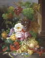 A Still Life With Fruit And Flowers - Jan Van Der Waarden
