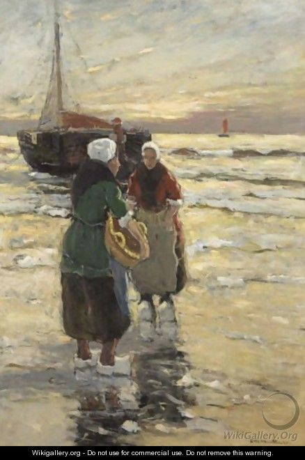 Fisher Women On The Beach - Gerhard Arij Ludwig Morgenstje Munthe