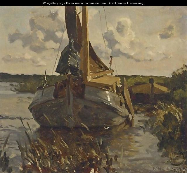 A Moored Boat - Willem Bastiaan Tholen