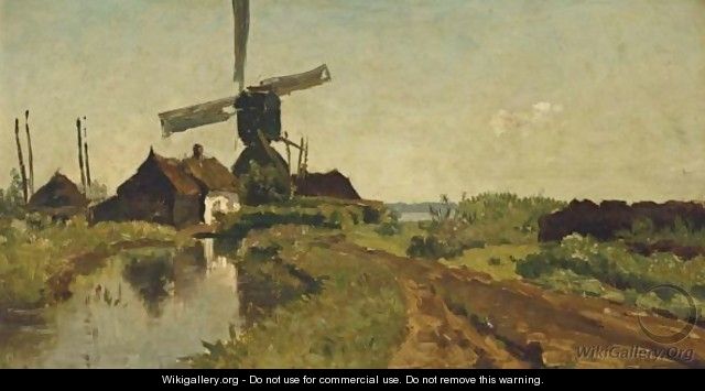 A Windmill In A Polder Landscape 2 - Paul Joseph Constantine Gabriel