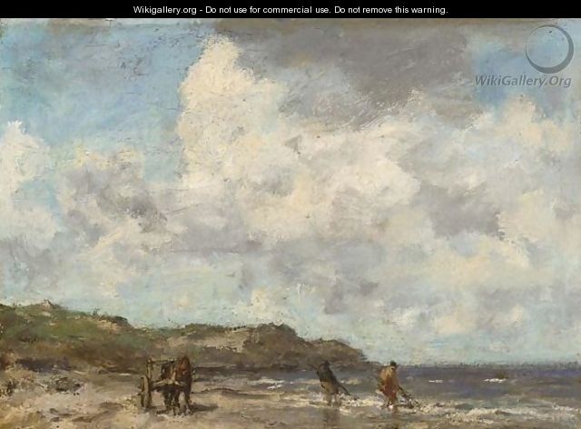 Shell Fishers On The Beach - Jacob Henricus Maris