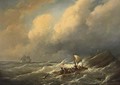 Figures On A Raft In Rough Seas - Christiaan Cornelis Kannemans