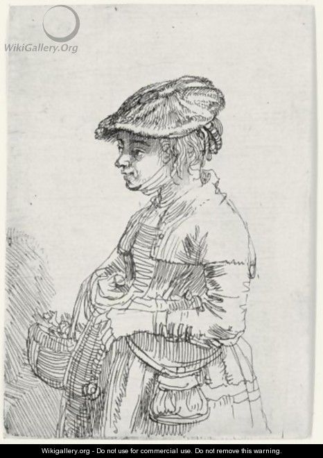 Girl With A Basket - Rembrandt Van Rijn