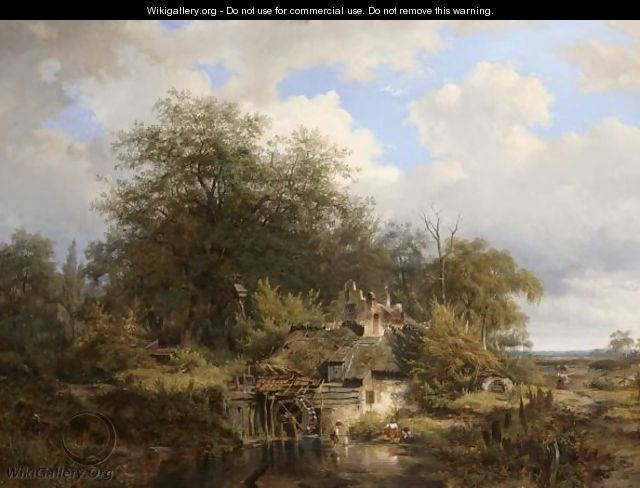 A Homestead With A Waterwheel On The Boundaries Of A Forest - Jan Van Ravenswaay