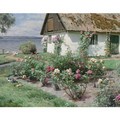 Rose Bushes And A Cottage By The Water, Sorup - Peder Monsted