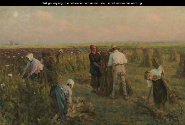 Harvesting The Oil Poppies - Jules (Adolphe Aime Louis) Breton