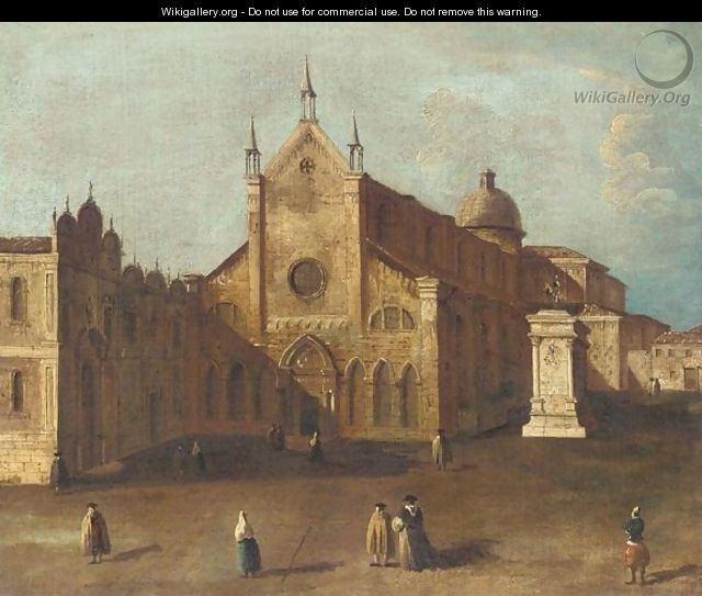 Venice, A View Of The Campo Di Ss. Giovanni E Paolo With The Scuola Di San Marco, And The Monument To Bartolommeo Colleoni - Venetian School