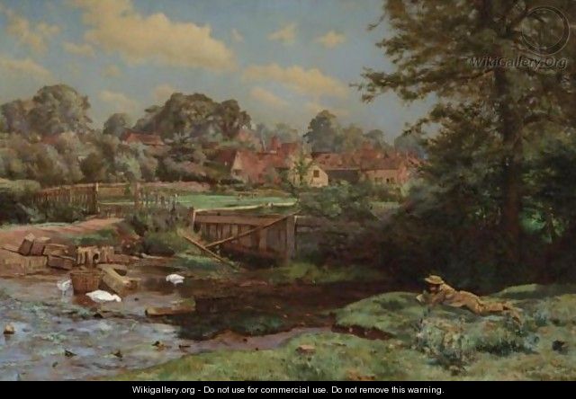 Watercress Gathering At Abinger Hammer, Surrey - Charles Ernest Butler