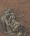Allegorical Figures Of Time, Peace And Fame - (after) Giovanni Battista Zelotti