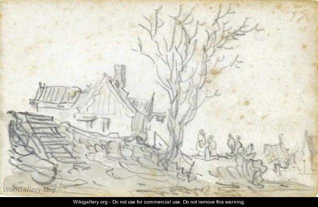 Figures Before An Inn At Houtewael - Jan van Goyen