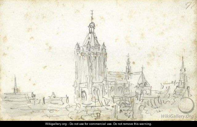 View Of The Cathedral At Arnhem - Jan van Goyen