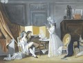 A Young Couple Drinking Chocolate, With A Madame Looking On - (after) Jean-Baptiste Mallet