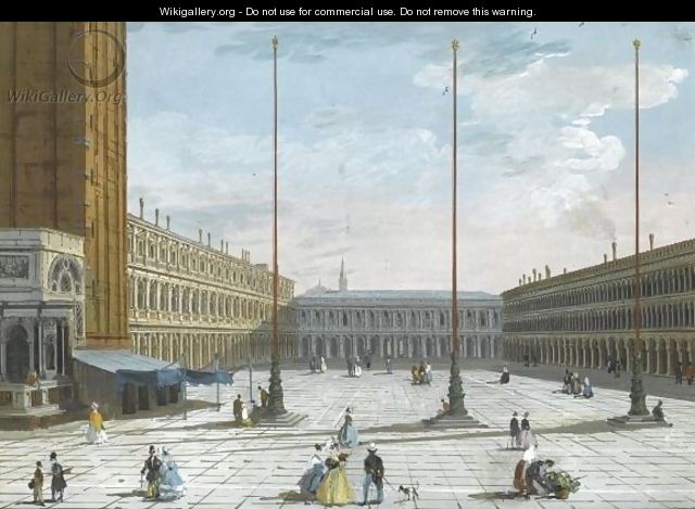 A View Of Piazza San Marco, Looking West - Giuseppe Bernardino Bison