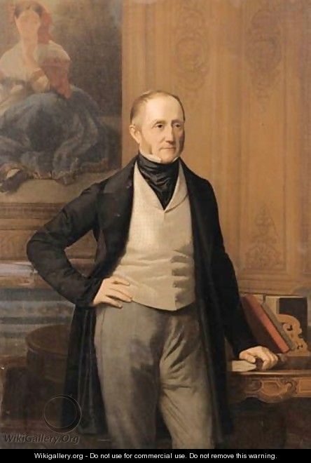 Portrait Of Baron Jean-Henri Hottinguer Standing By Franz-Xaver Winterhalter