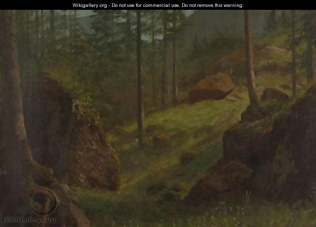 Wooded Hillside - Albert Bierstadt