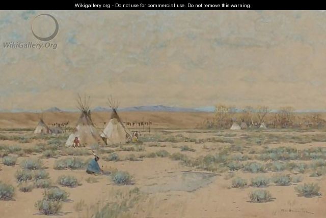 Sioux Indian Encampment - Dwight W. Huntington