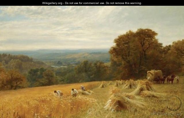 Gathering In The Wheat Harvest, Between Petworth And Fittleworth, Near Midhurst, South Downs, Sussex - George Vicat Cole