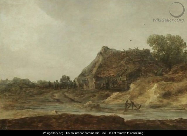 Travellers Passing A Peasant Settlement - Jan van Goyen