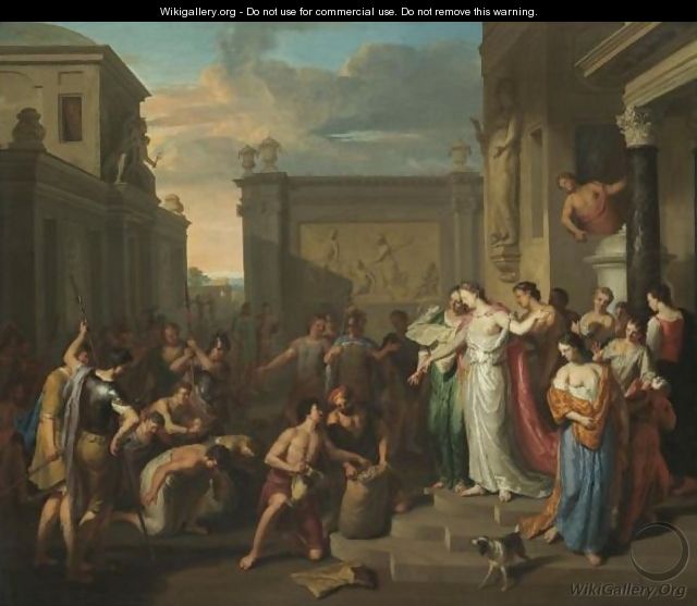 A Mythological Scene With Prisoners Kneeling Before A Queen - Gerard Hoet