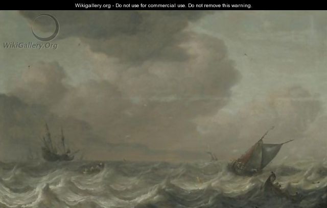A Dutch Merchant Vessel And Other Shipping In Choppy Waters - Pieter the Elder Mulier