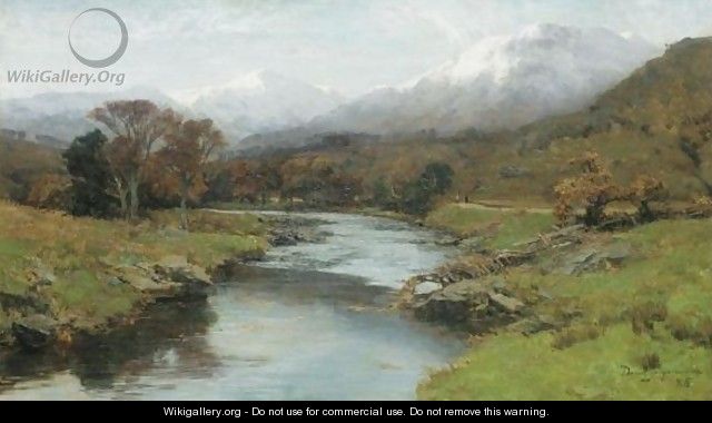 A Scottish Glen With Snow Capped Peaks - David Farquharson