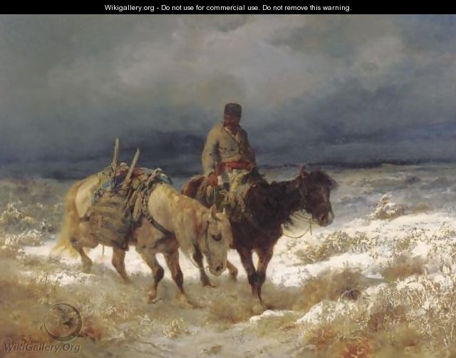 Horseman On The Russian Steppe - Adolf Schreyer