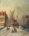 A View Of A Wintry Dutch Town - Jan Jacob Coenraad Spohler