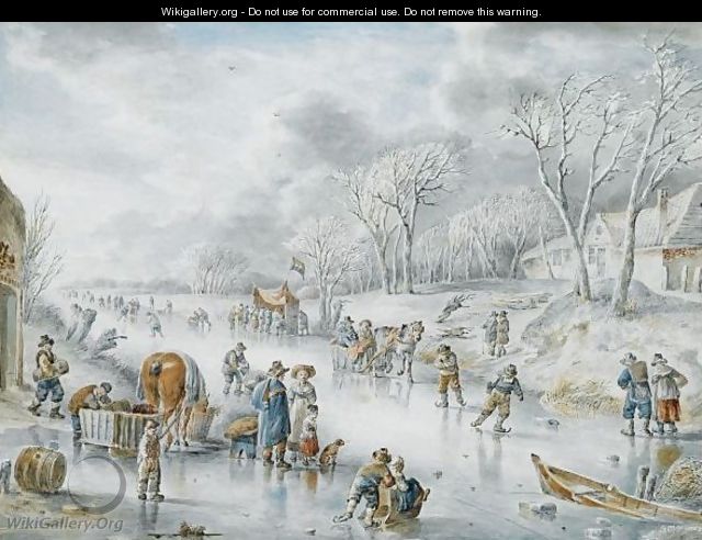 Many Figures On A Frozen Canal, A 