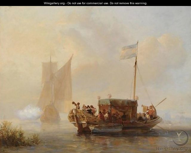 Ceremonial Ships On A Waterway - Wijnandus Johannes Josephus Nuyen