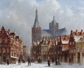 Figures On A Square In A Wintry Town, Possibly 'S-Hertogenbosch - Pieter Gerard Vertin