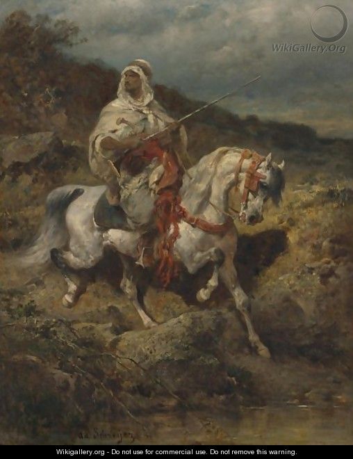 Mounted Arab - Adolf Schreyer
