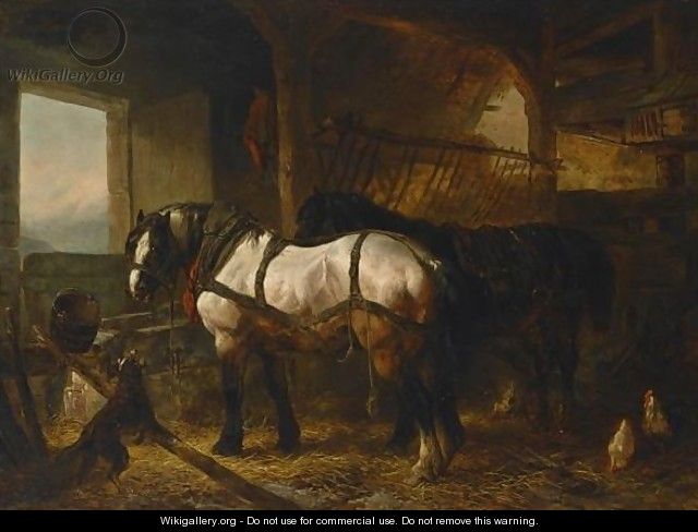 Horses In A Stable 4 - Wouterus Verschuur