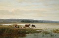 Watering The Cattle At Dawn - Eugène Verboeckhoven