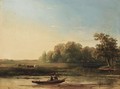 A Summer Landscape With Fishermen In A Boat - Willem Roelofs