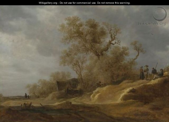 A Dune Landscape With Peasants By A Track 3 - Jan van Goyen