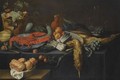 Still Life With Asparagus, Artichokes, A Melon, Pomegranates, And Other Fruit In A Basket - Antwerp School