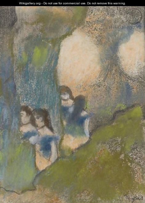 Danseuses Dans Les Coulisses - Edgar Degas