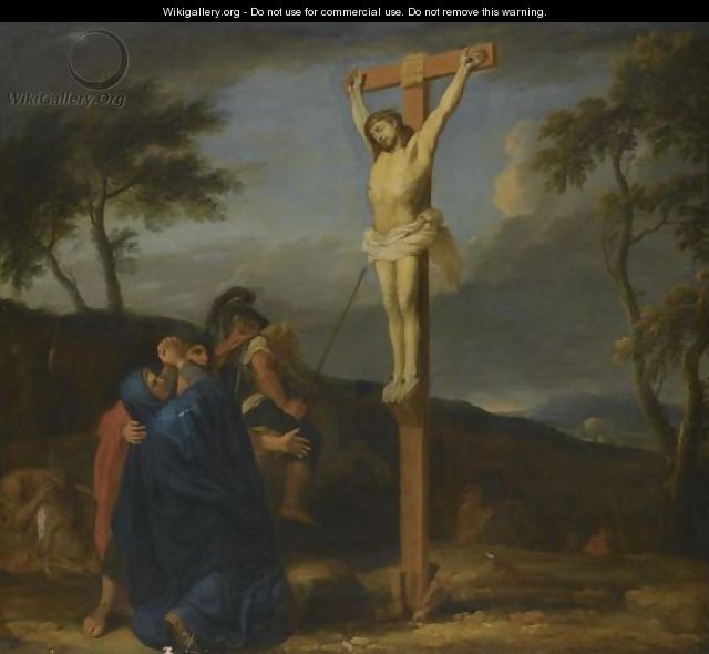 The Crucifixion With The Madonna, Saint John The Evangelist And Longinus Below - French School