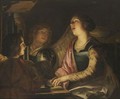Saint Cecilia, Seated At The Organ With Choral Singers - (after) Honthorst, Gerrit van