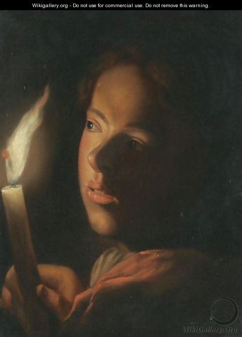 A Boy With A Candle - (after) Godfried Schalcken