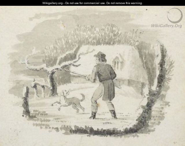 A Huntsman With His Dog - Thomas Falcon Bewick