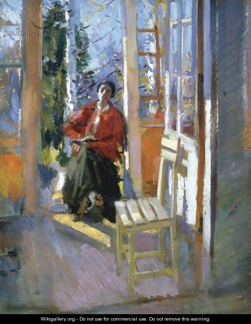 On The Terrace - Konstantin Alexeievitch Korovin