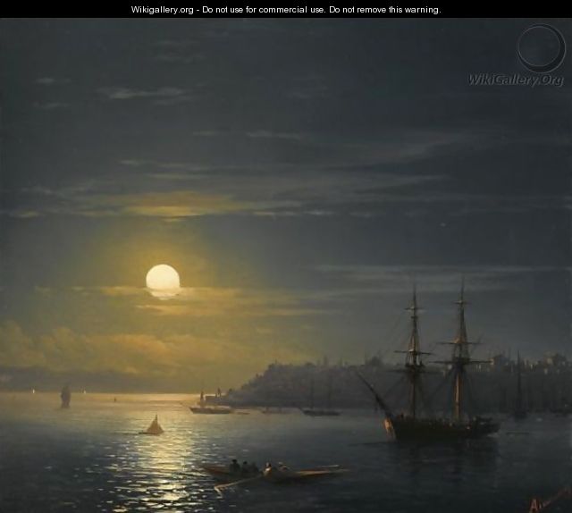 View Of Constantinople In Moonlight - Ivan Konstantinovich Aivazovsky