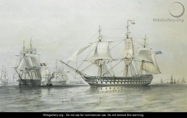 The Fleet Off Hango - (after) Sir Oswald Walters Brierly