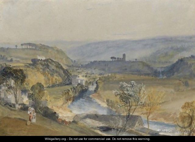 The Valley Of Washburn And Leathley Church - Joseph Mallord William Turner