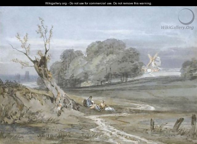 Landscape With Mill, Durham Cathedral In The Background - Joseph Mallord William Turner