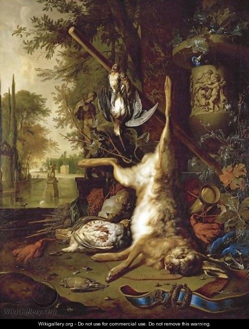 Still Life With Dead Game And An Ornate Vase - Dirk Valkenburg
