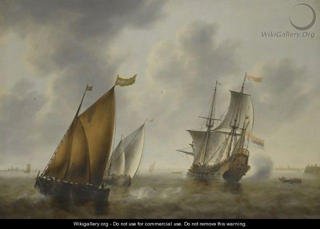 Shipping In A Breeze Off The Dutch Coast - Jacob Adriaensz. Bellevois